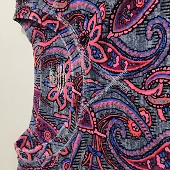 Climate Right Cuddl Duds Y2K Paisley Velour Shirt Med 8/10 - Picture 6 of 9